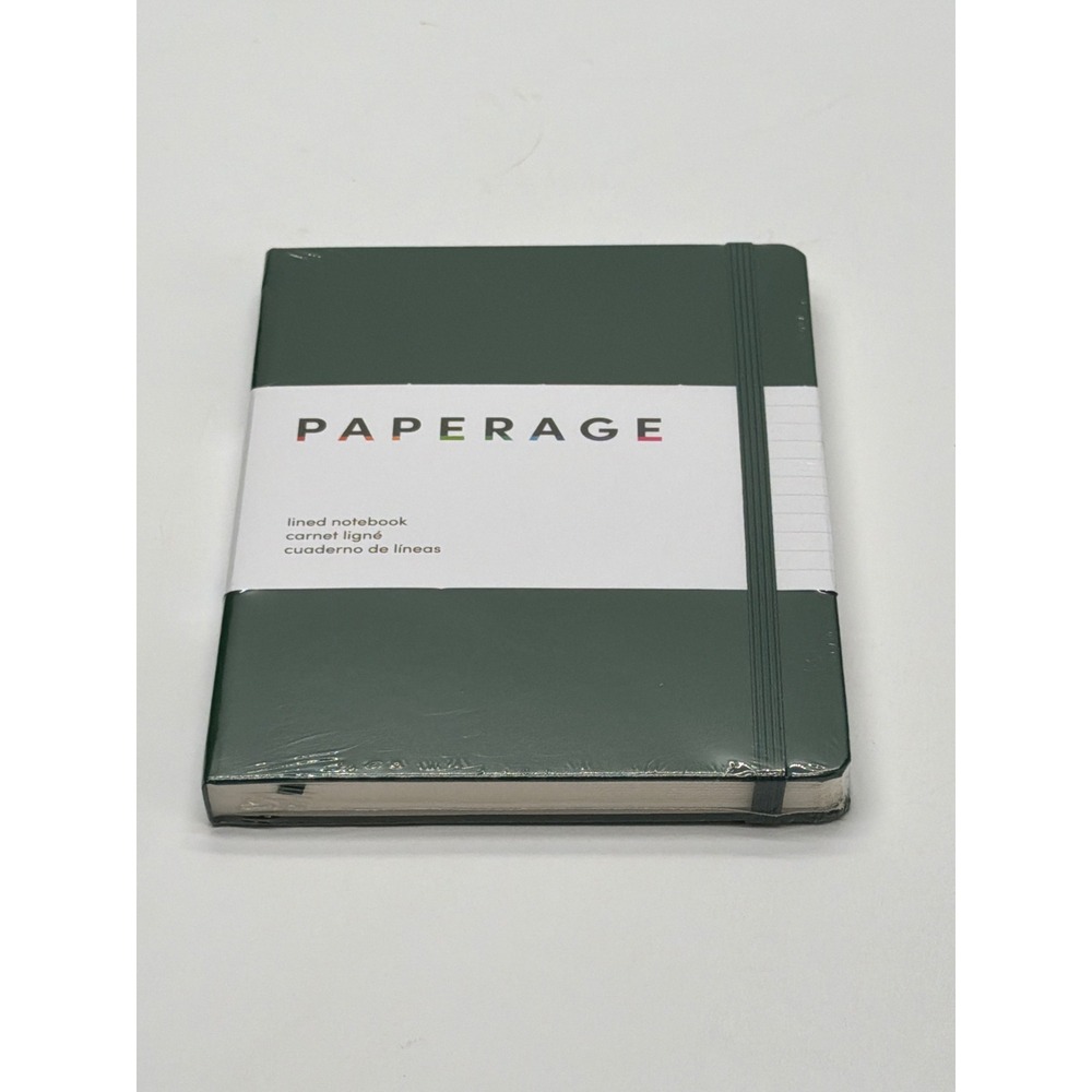Paperage Lined Notebook Dark Green Hardcover Journal 160 Pages 5.6x8 100gsm